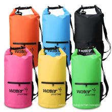 10L 20L Floating Backpack Waterproof Dry Bag with Front Zippered Pocket and Mesh Bag